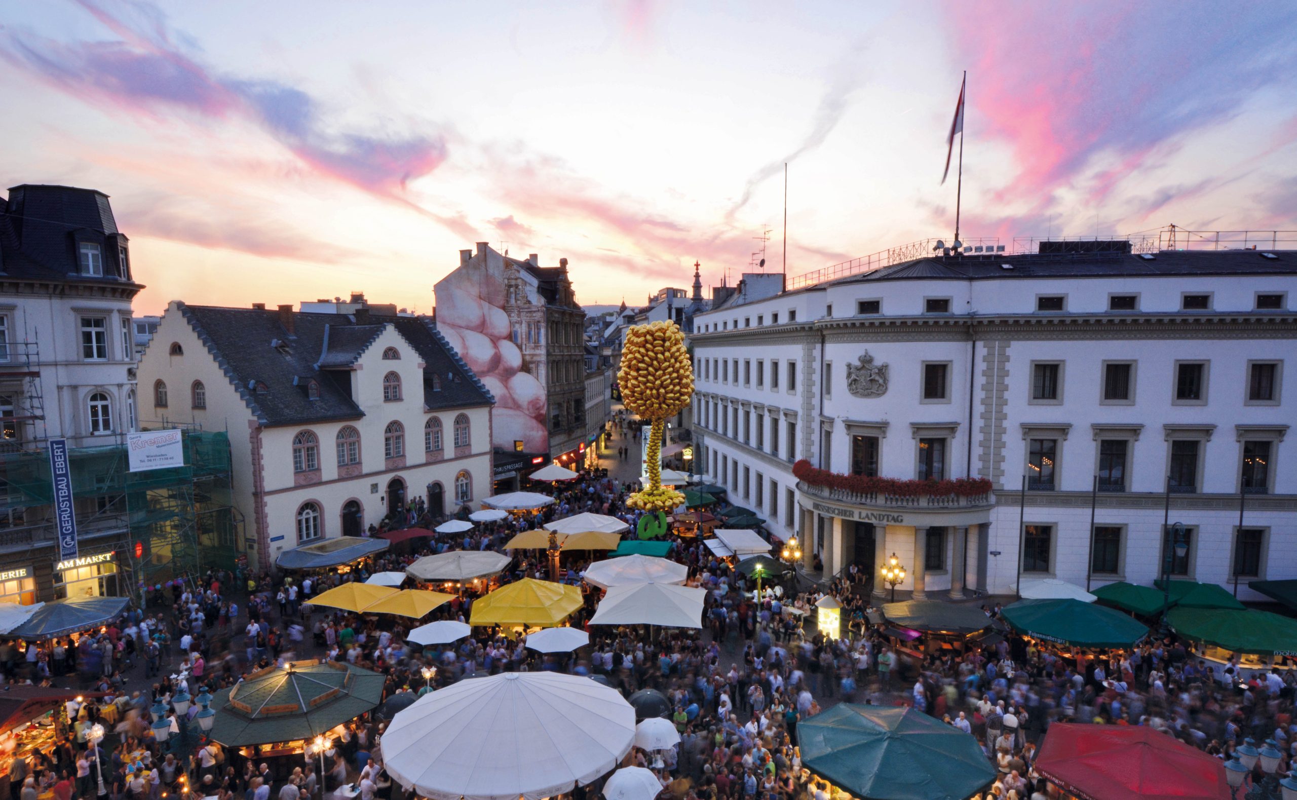 Rheingau Wine Festival in August in Wiesbaden, Germany EHTTA