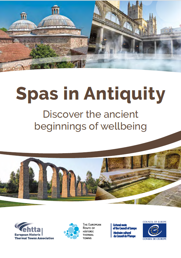 Image of leaflet front cover Spas in Antiquity - images of ancient thermal spa buildings